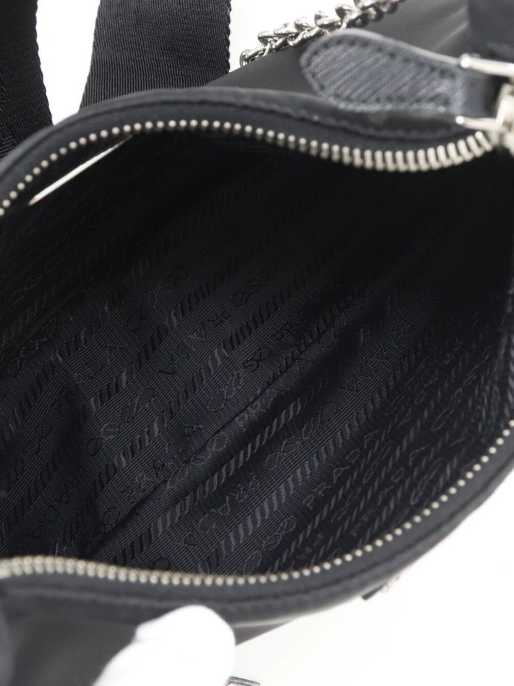 PRADA Re-edition 2005 Re-nylon Shoulder Bag 1BH204 NERO black Nylon/Safian... - Picture 5 of 12